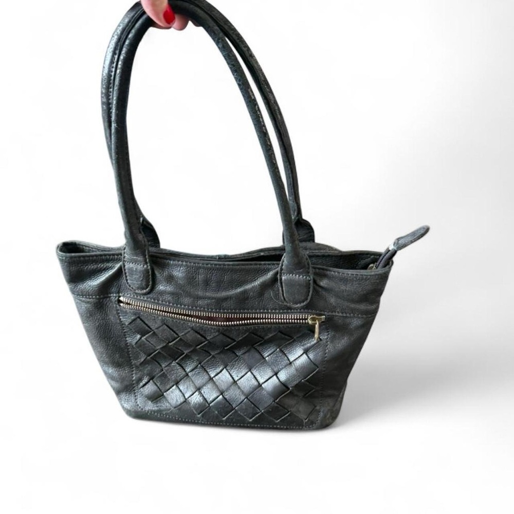 Bottega Veneta Black Woven Leather Shoulder Bag